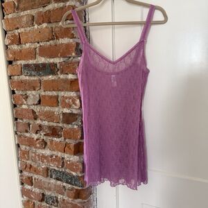 B.Tempted Chemise Dress Size S Sheer Purple Lace Nightgown Lingerie Slip Dress